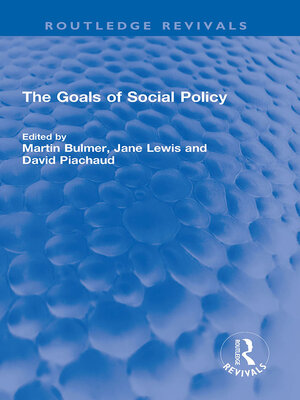cover image of The Goals of Social Policy
